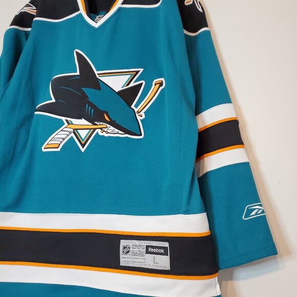 San Jose Sharks Reebok NHL Jersey Teal Size L - Picture 3 of 6